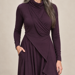 Hazel Draped Roll Neck Maxi Dress detail
