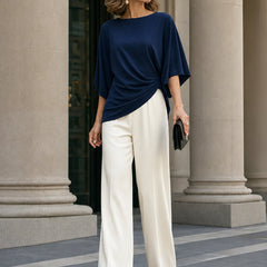 Moira | Draped Waist Top and Wide-Leg Trouser Set