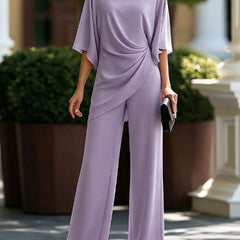Cynthia Draped Wide-Leg Occasion Set in Lavender