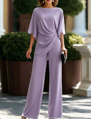 Cynthia Draped Wide-Leg Occasion Set in Lavender