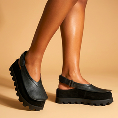 Janice Chunky Platform Slip-On Loafers in Black