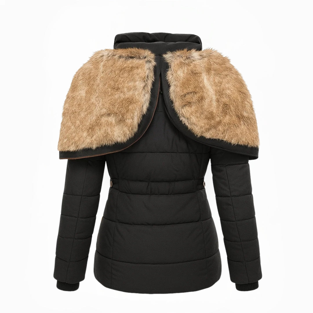 Heather Padded Winter Coat with Fur-Look Hood