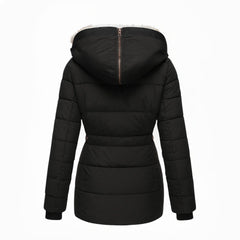 Heather Padded Winter Coat with Fur-Look Hood