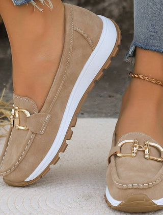 Jackie | Gold Buckle Comfort Loafers