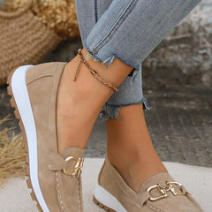 Jackie | Gold Buckle Comfort Loafers