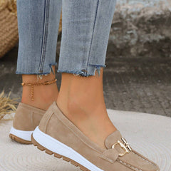 Jackie | Gold Buckle Comfort Loafers