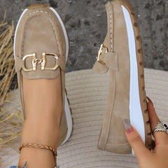 Jackie | Gold Buckle Comfort Loafers