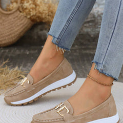 Jackie | Gold Buckle Comfort Loafers