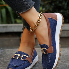 Jackie | Gold Buckle Comfort Loafers