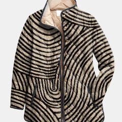Lisa Swirl Print Quilted Stand Collar Jacket
