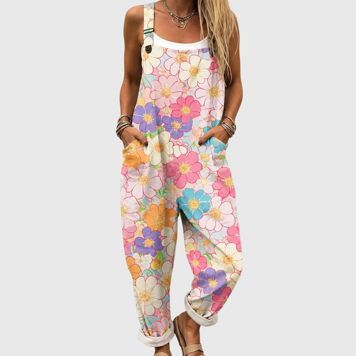 PASTEL FLORAL OVERALLS