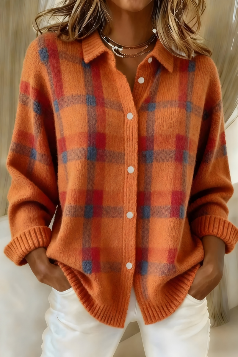 Florence™ | Autumn Check Button Knit