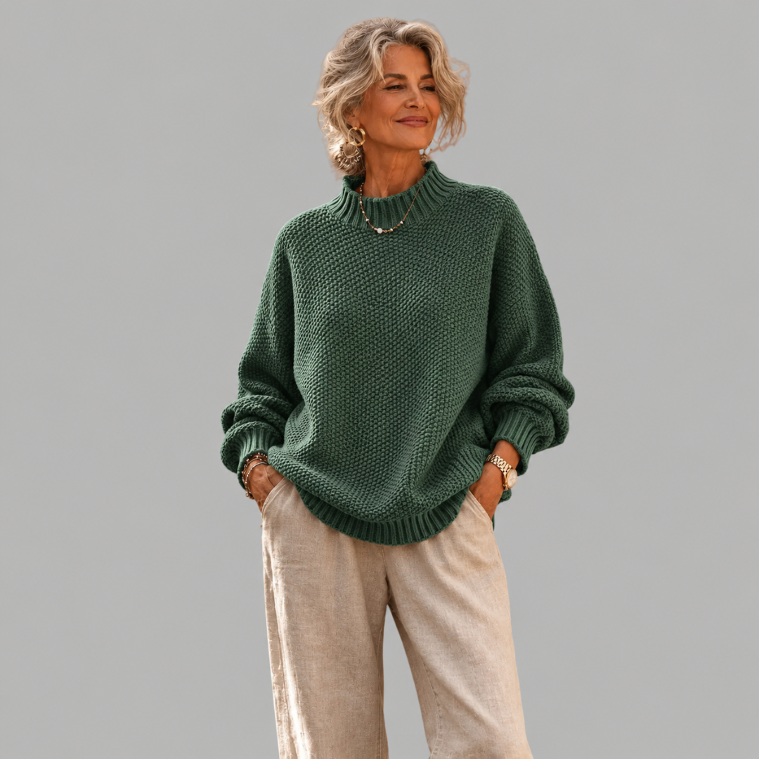 Kay Textured Mock Neck Knit Jumper