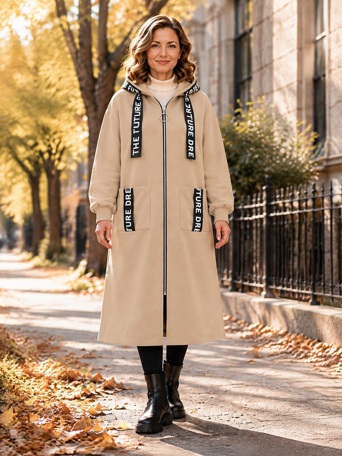 Beryl Long Hooded Zip Coat