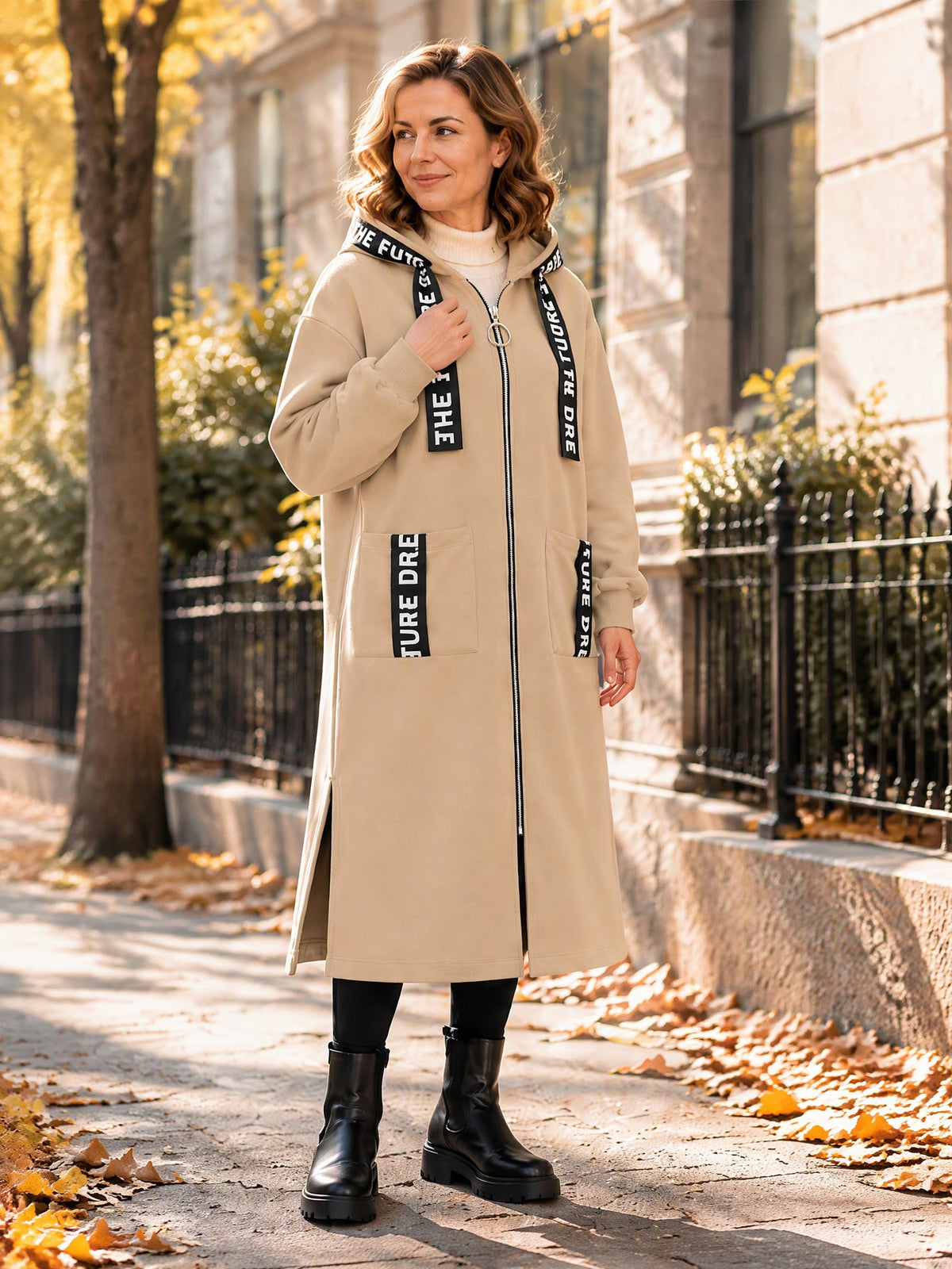 Beryl Long Hooded Zip Coat