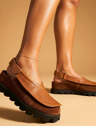 Janice Chunky Platform Slip-On Loafers in Brown