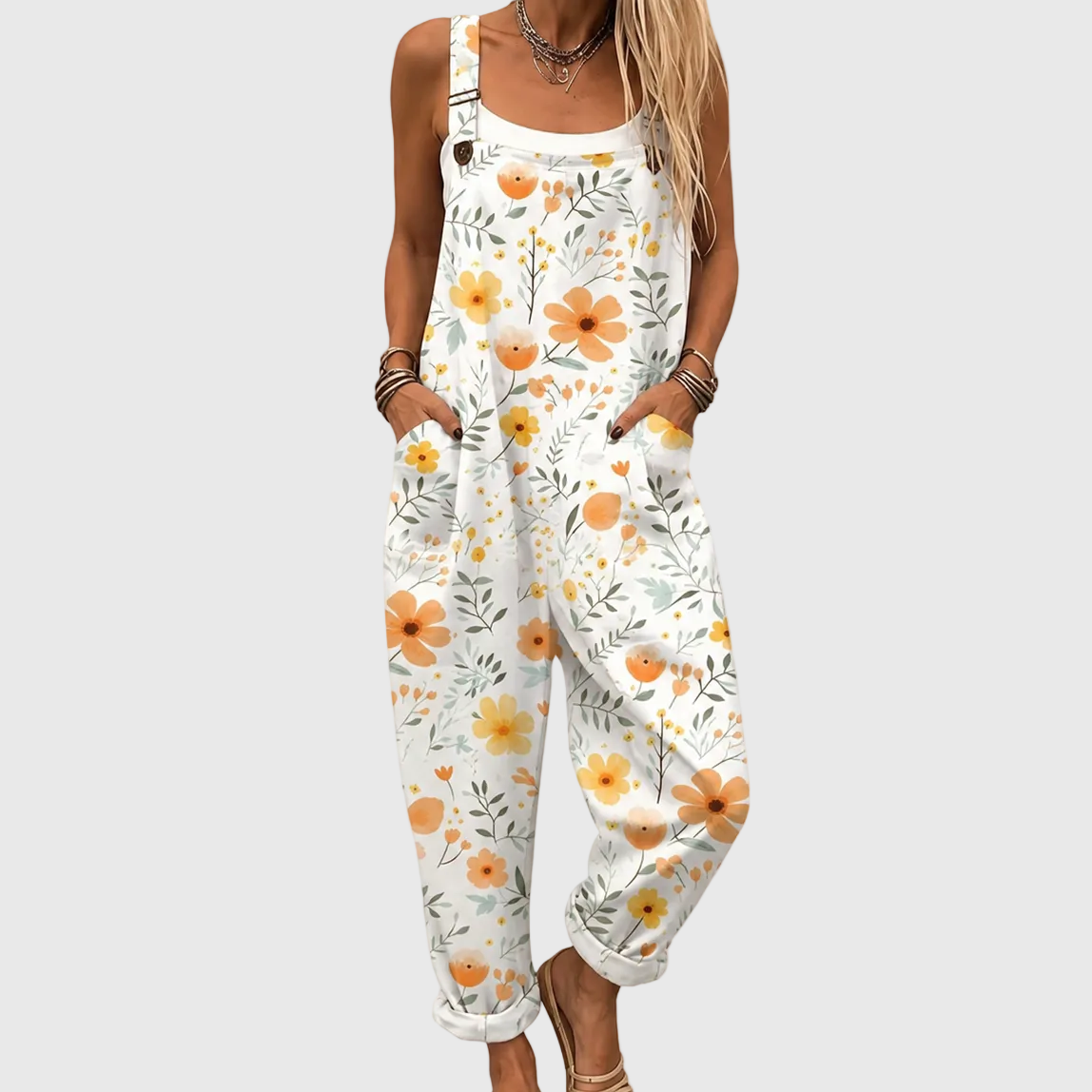 SOFT JUMPSUIT WITH FLORAL PATTERN