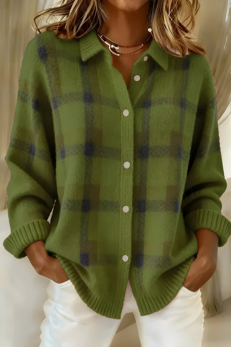 Florence™ | Autumn Check Button Knit