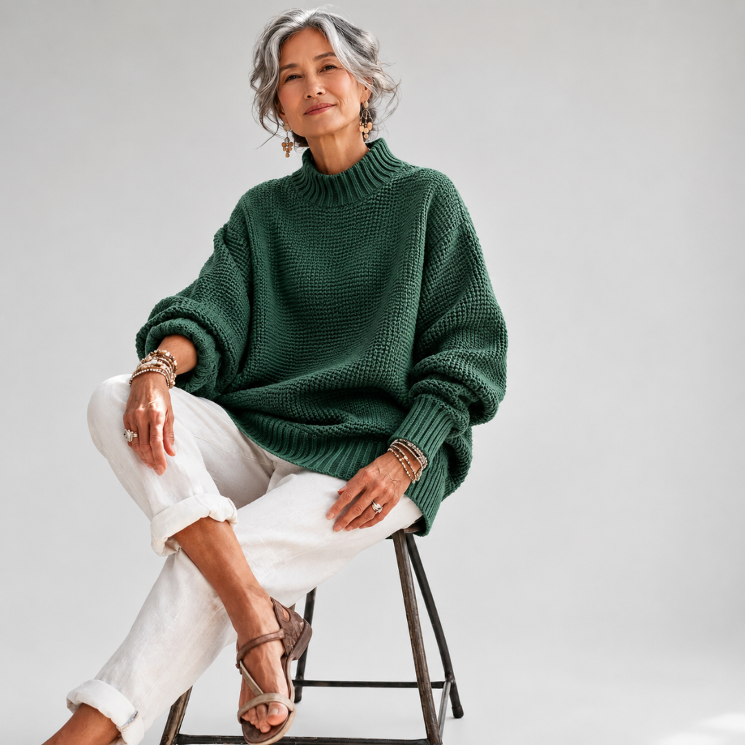 Kay Textured Mock Neck Knit Jumper