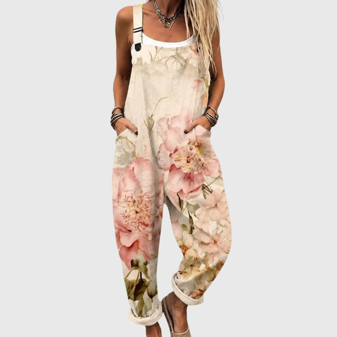 COMFORTABLE PRINTED OVERALLS
