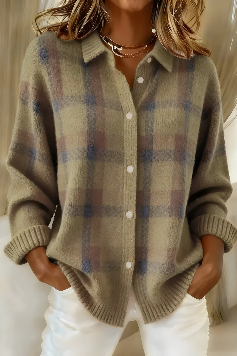 Florence™ | Autumn Check Button Knit