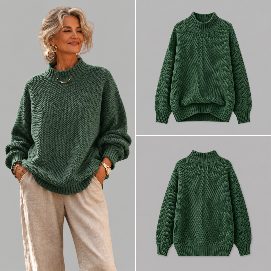 Kay Textured Mock Neck Knit Jumper