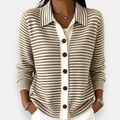 Bridget Striped Collared Cardigan