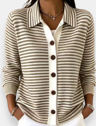 Bridget Striped Collared Cardigan