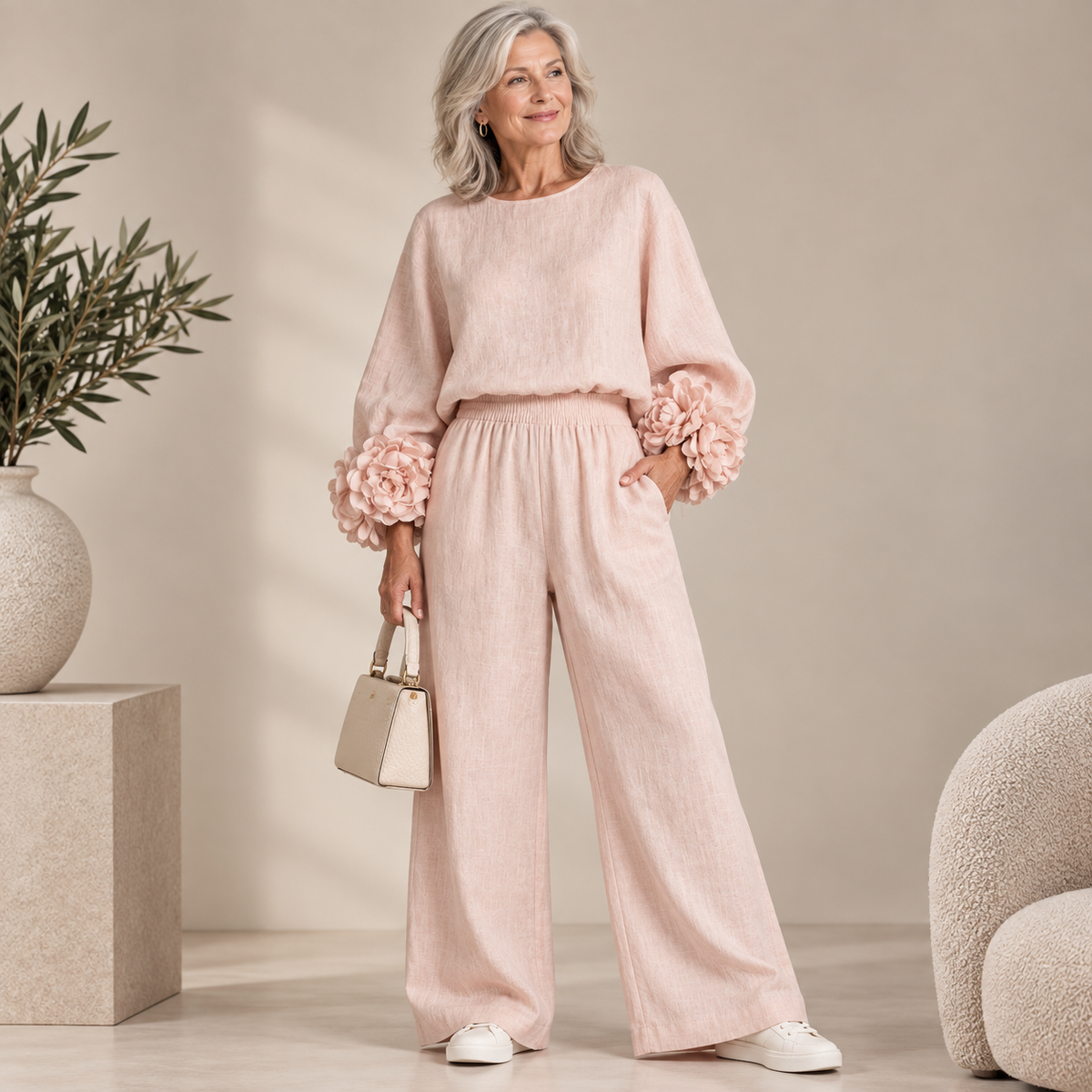 Eleanor™ | Floral Cuff Trouser Set