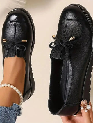 Anita Bow Detail Comfort Loafers in Black