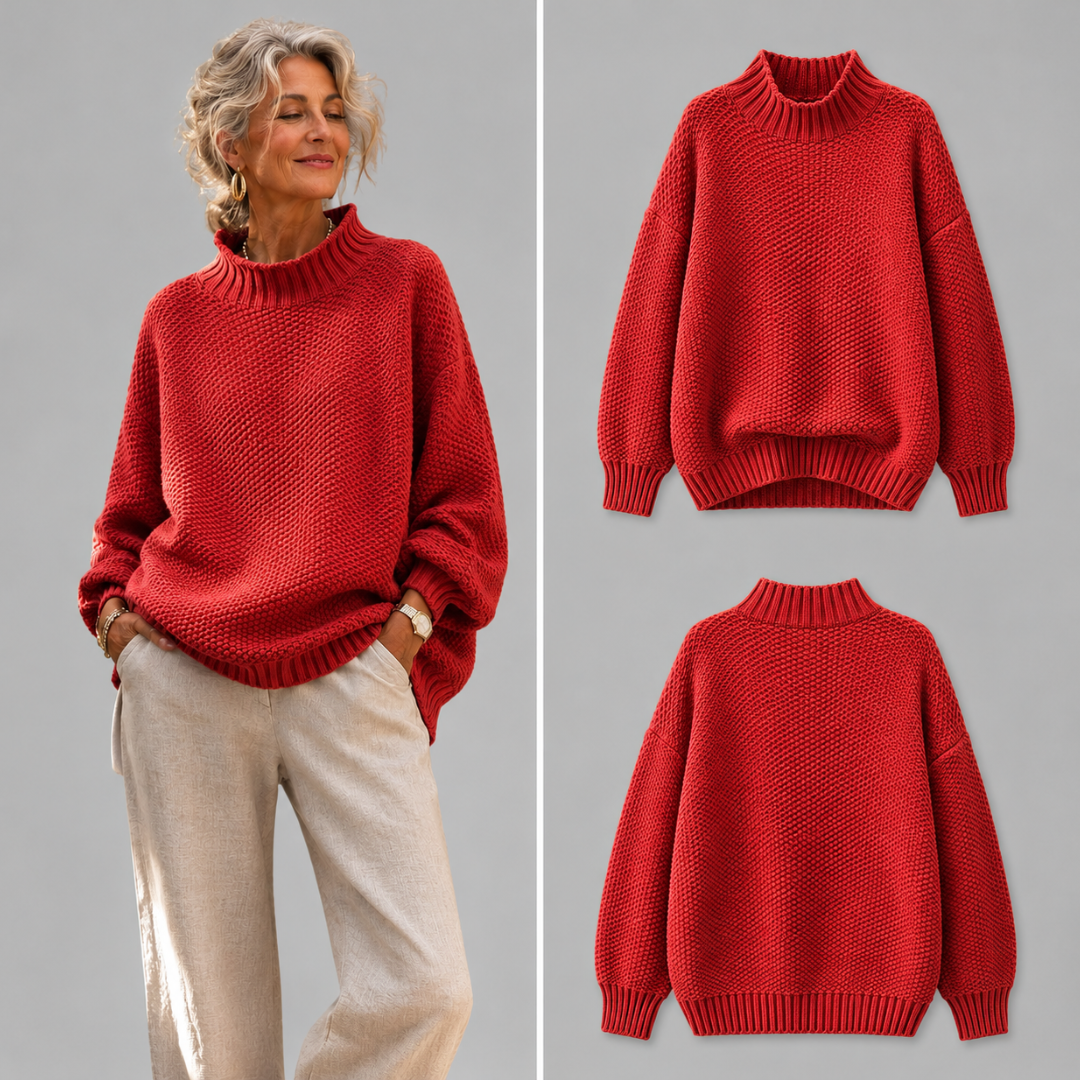 Kay Textured Mock Neck Knit Jumper
