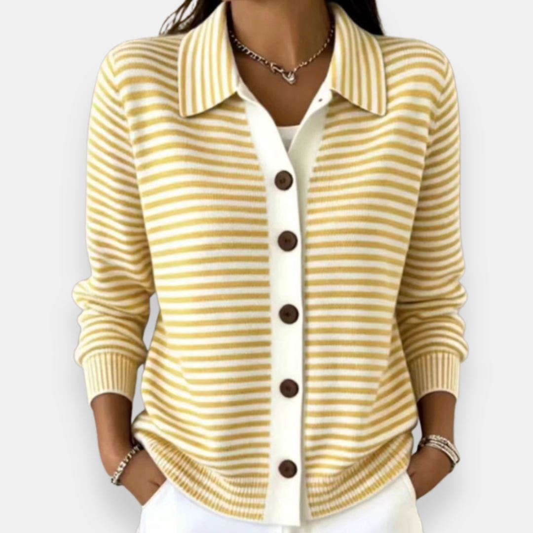 Margaret™ | Timeless Stripe Collared Knit