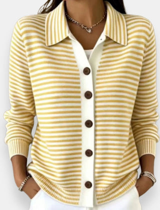 Bridget Striped Collared Cardigan