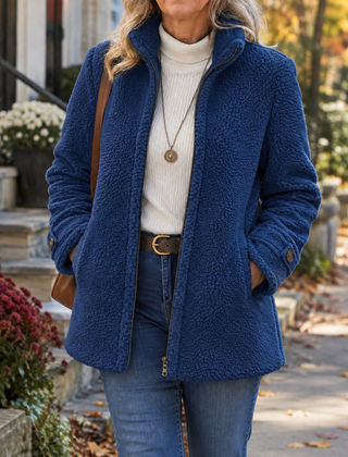 Joy Cosy Teddy Fleece Stand Collar Jacket