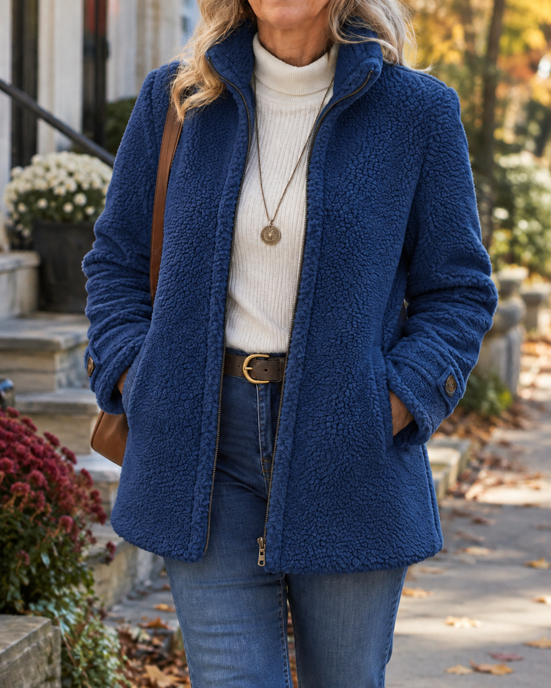 Joy Cosy Teddy Fleece Stand Collar Jacket