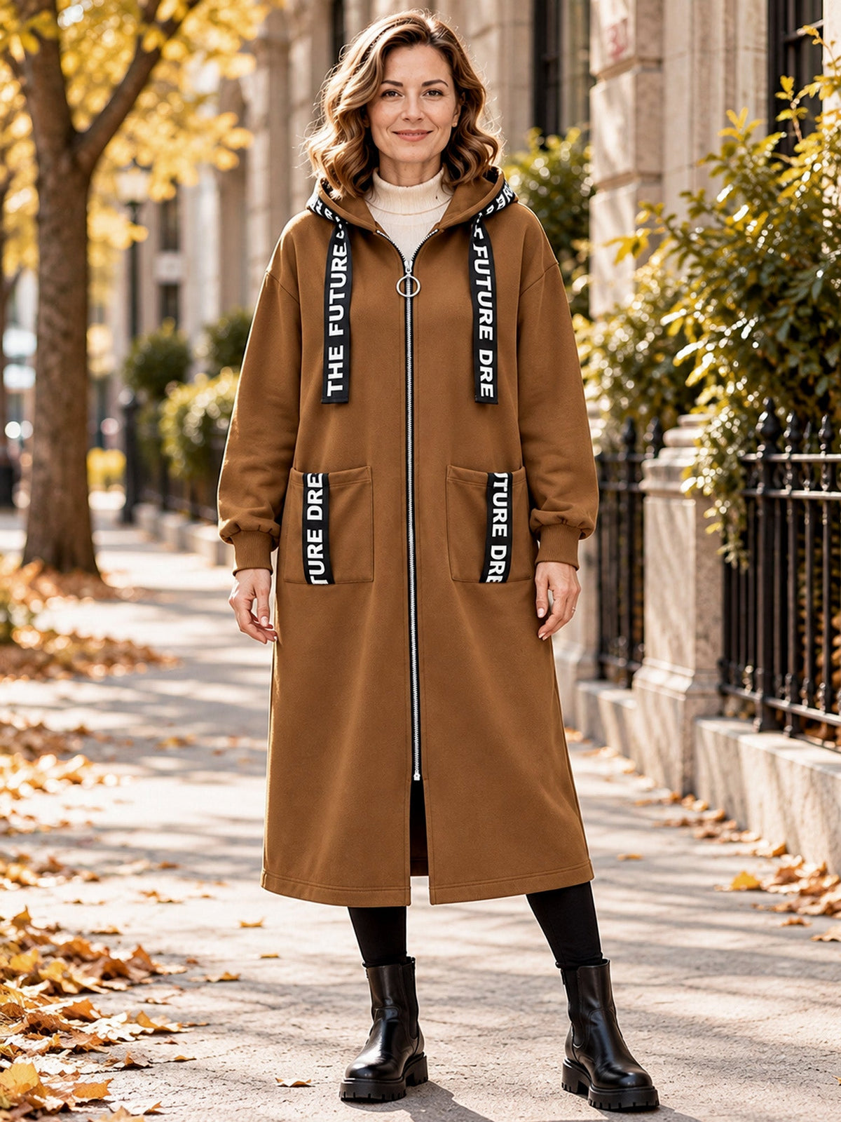 Beryl Long Hooded Zip Coat