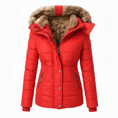 Heather Padded Winter Coat with Fur-Look Hood