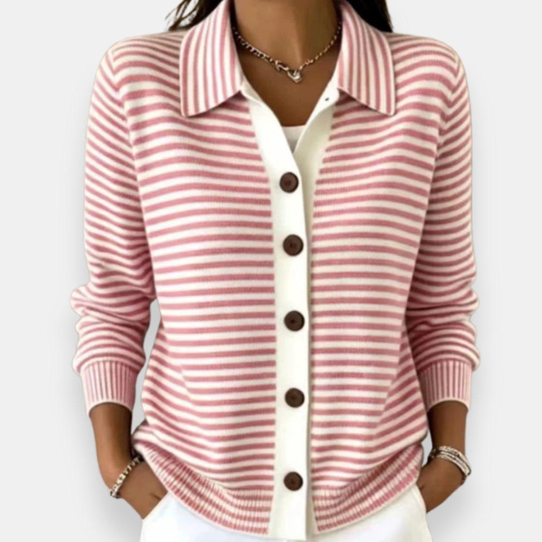 Margaret™ | Timeless Stripe Collared Knit