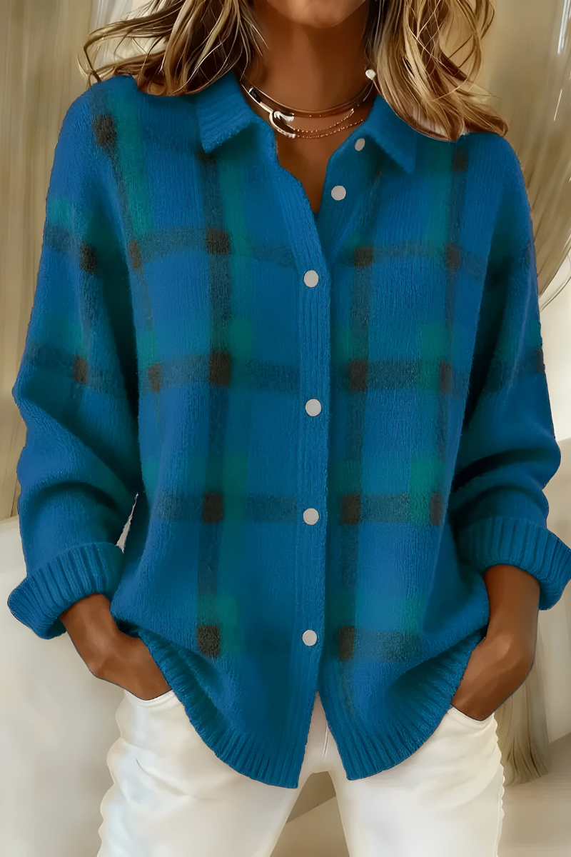 Florence™ | Autumn Check Button Knit