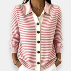 Bridget Striped Collared Cardigan