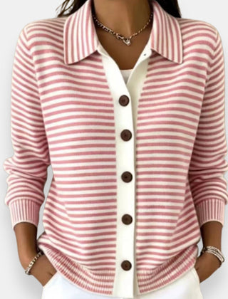 Bridget Striped Collared Cardigan