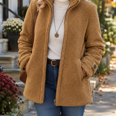 Joy Cosy Teddy Fleece Stand Collar Jacket