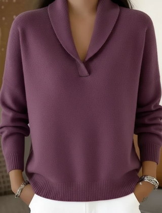 Ailsa Shawl Collar V-Neck Jumper