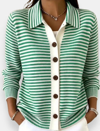 Bridget Striped Collared Cardigan