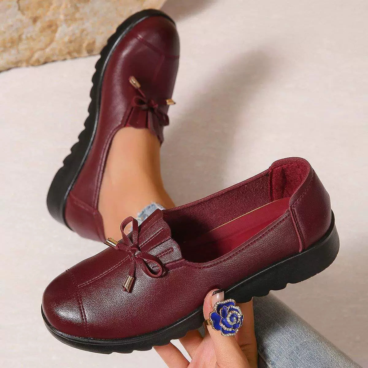 Anita Bow Detail Comfort Loafers