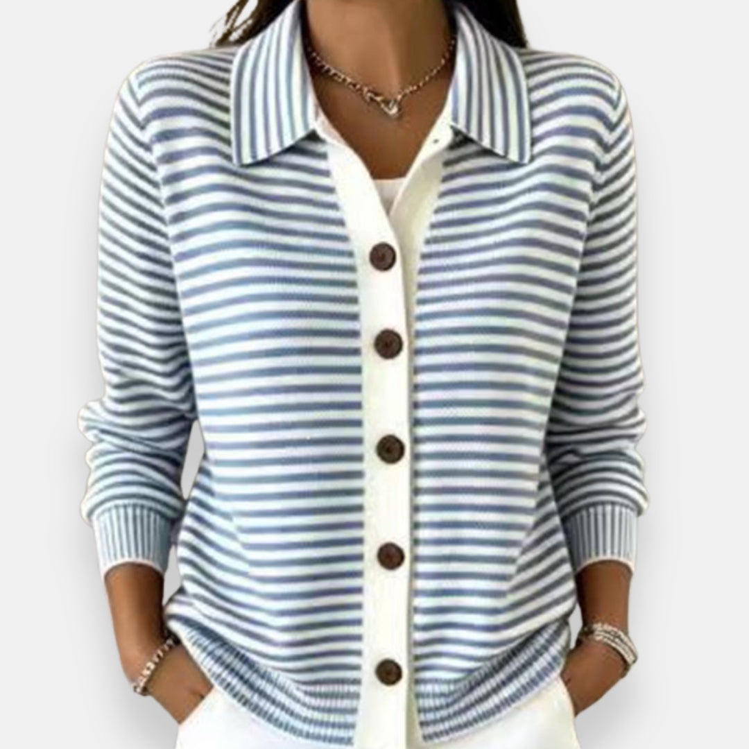 Margaret™ | Timeless Stripe Collared Knit