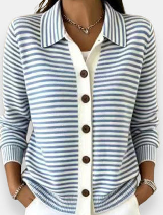 Bridget Striped Collared Cardigan