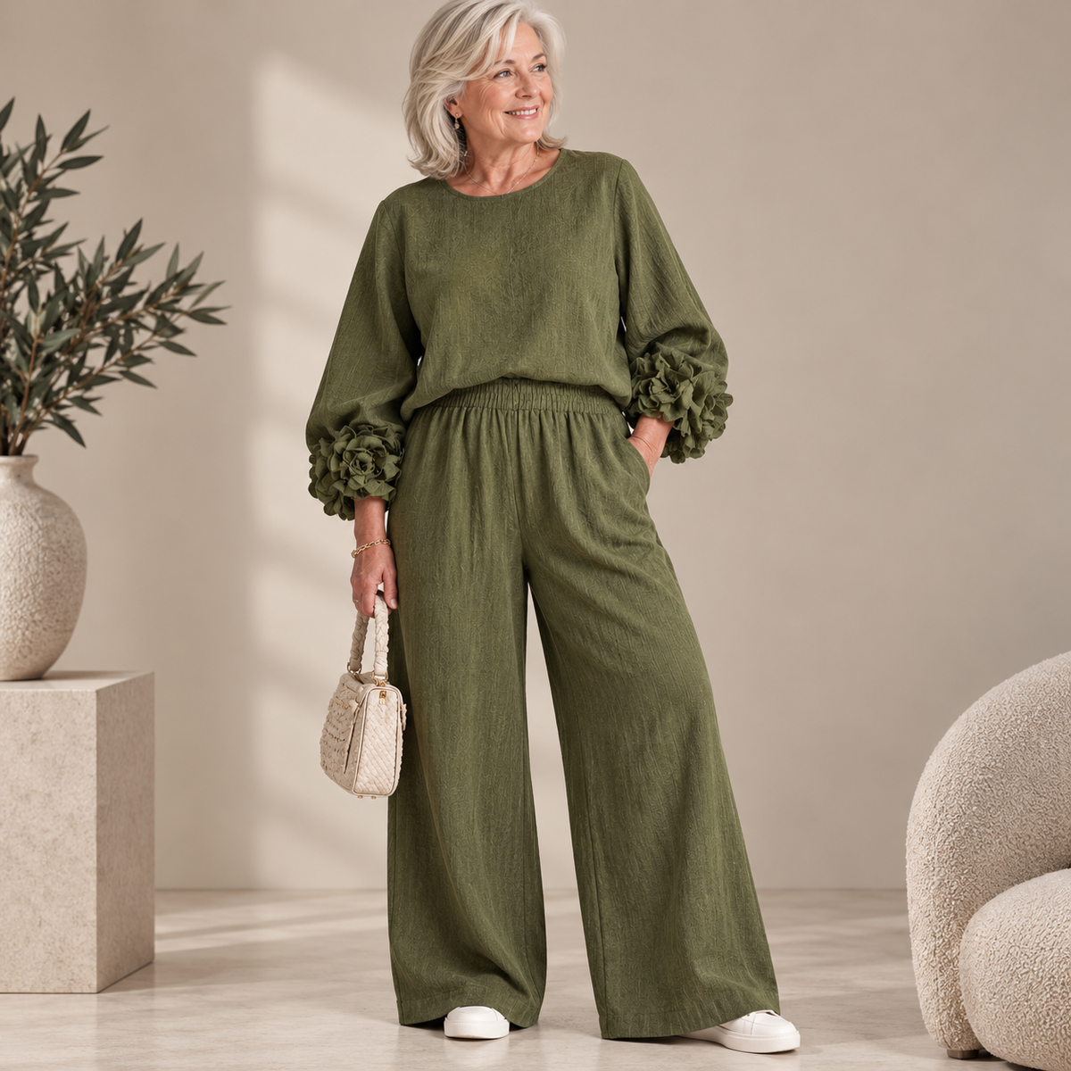 Eleanor™ | Floral Cuff Trouser Set