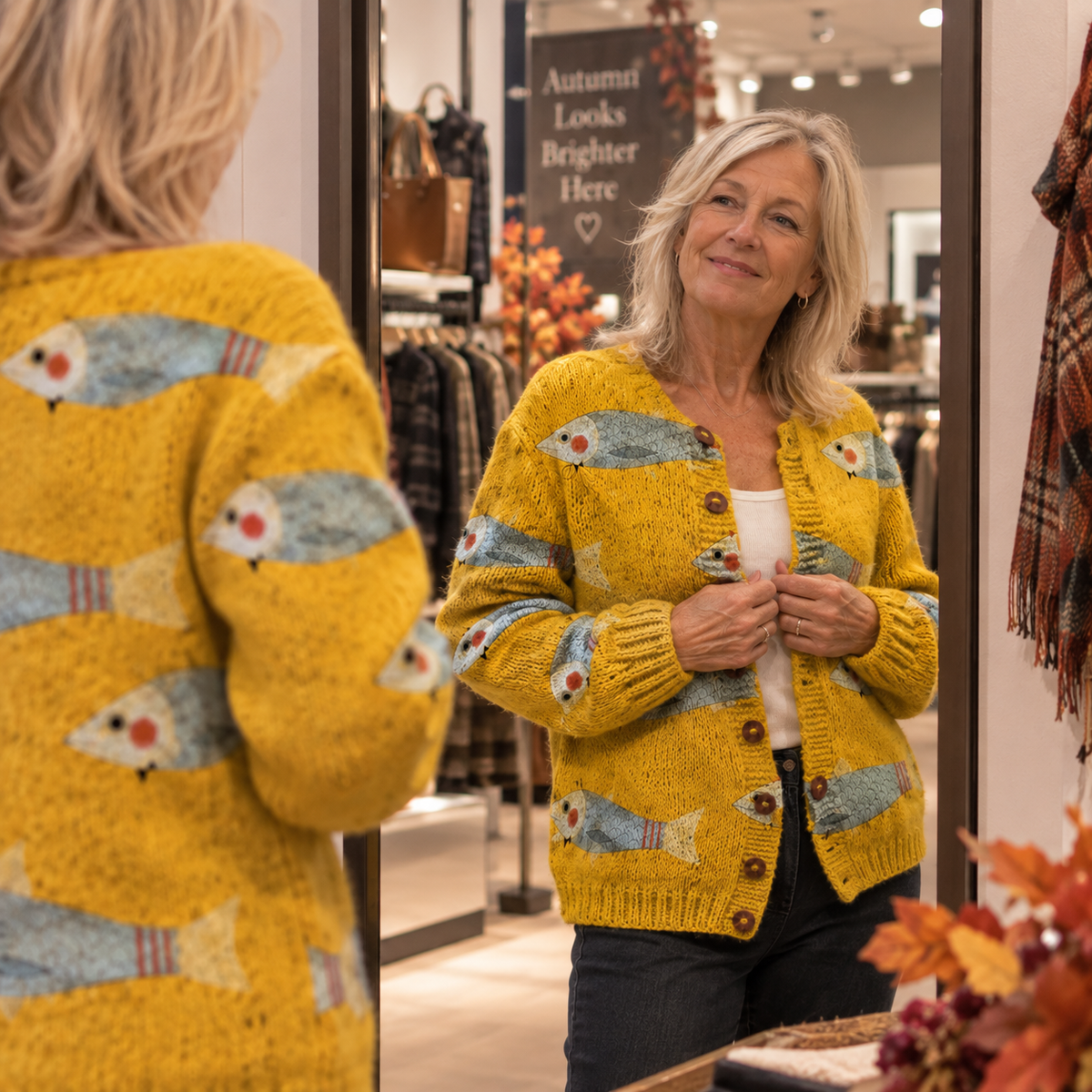 Marina™ | Playful Fish Button Cardigan | BER 1.48