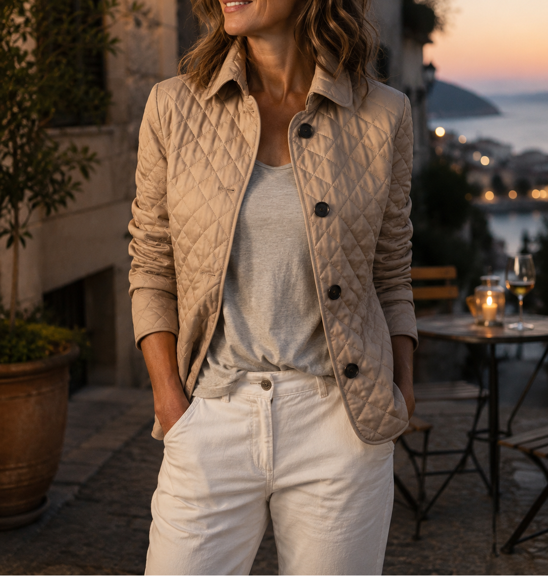 Lesley Diamond Quilted Button Jacket